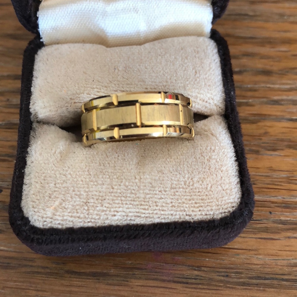 Gold Tone Tungsten Carbide Ring